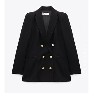 ZARA SHOULDER PAD DOUBLE BREASTED BLAZER NWOT XS